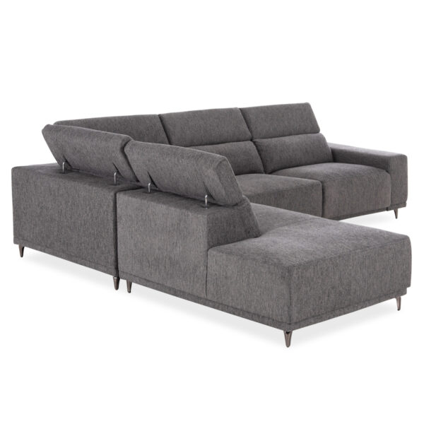ΚΑΝΑΠΕΣ ΑΡΙΣΤΕΡΗ ΓΩΝΙΑ 5Θ ΜΕ RECLINE LUNARIS HM3316.01L ΓΚΡΙ ΥΦΑΣΜΑ 307x267x94Yεκ - Image 5