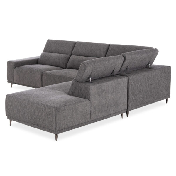ΚΑΝΑΠΕΣ ΔΕΞΙΑ ΓΩΝΙΑ 5Θ ΜΕ RECLINE LUNARIS HM3316.01R ΓΚΡΙ ΥΦΑΣΜΑ 307x267x94Yεκ - Image 5