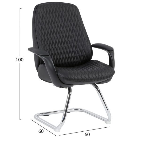 ΚΑΡΕΚΛΑ ΕΠΙΣΚΕΠΤΗ VELUM-s HM1235.01 ΜΑΥΡO PU--ΒΑΣΗ ΧΡΩΜΙΟΥ 71x60x100Υεκ. - Image 2
