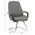 ΚΑΡΕΚΛΑ ΕΠΙΣΚΕΠΤΗ VELUM-s HM1235.10 ΓΚΡΙ PU--ΒΑΣΗ ΧΡΩΜΙΟΥ 71x60x100Υεκ. - Image 2