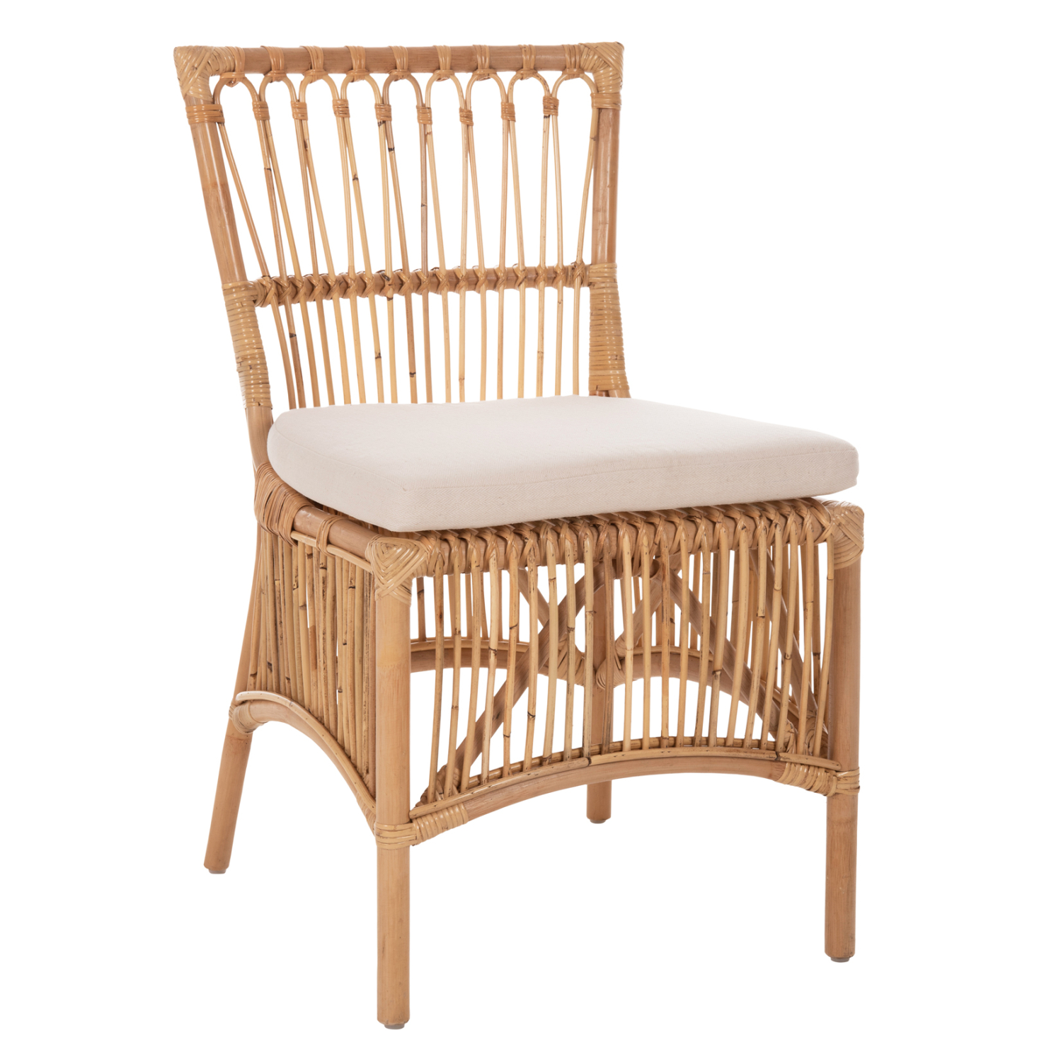HM9834 ΚΑΡΕΚΛΑ THALIN HM9834 RATTAN ΣΕ ΦΥΣΙΚΟ-ΜΑΞΙΛΑΡΙ ΣΕ ΛΕΥΚΟ 53x58x91Υεκ. - Image 1