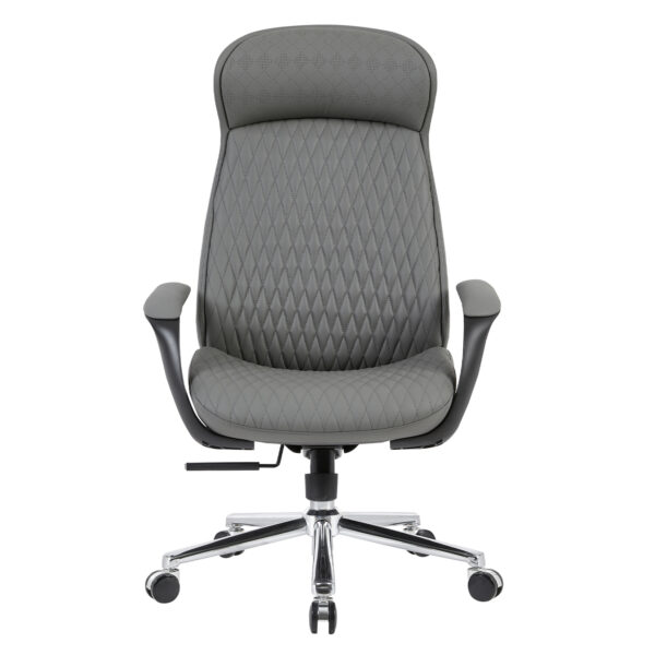 ΚΑΡΕΚΛΑ ΓΡΑΦΕΙΟΥ VELUM HM1233.10 ΓΚΡΙ PU--ΒΑΣΗ ΧΡΩΜΙΟΥ 71x69x116-122Υεκ. - Image 3