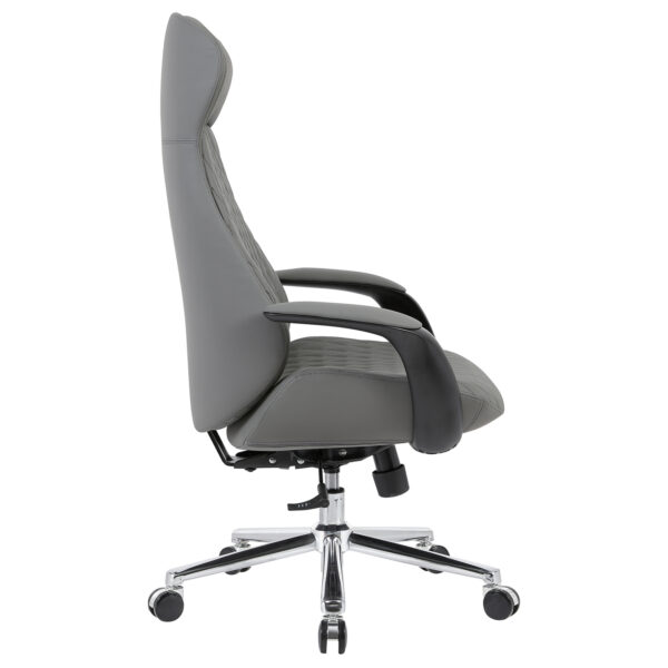ΚΑΡΕΚΛΑ ΓΡΑΦΕΙΟΥ VELUM HM1233.10 ΓΚΡΙ PU--ΒΑΣΗ ΧΡΩΜΙΟΥ 71x69x116-122Υεκ. - Image 4