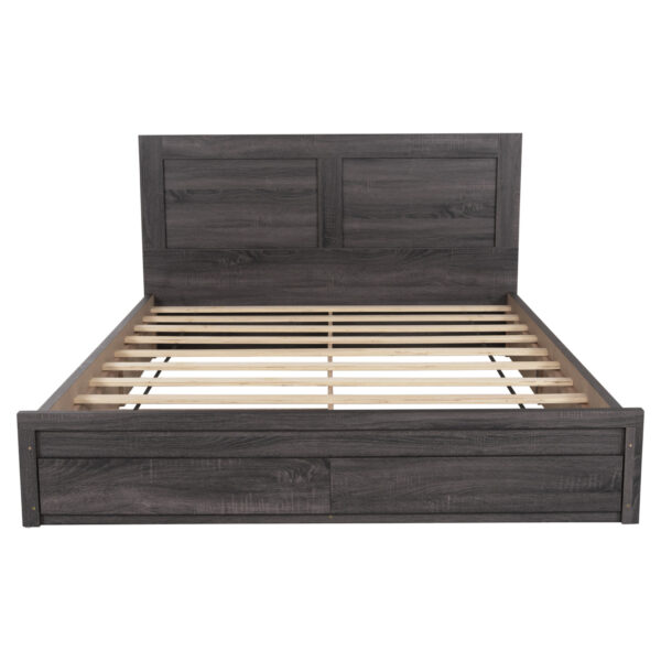ΚΡΕΒΑΤΙ ΜΕΛΑΜΙΝΗΣ CAPRI HM312.07 ΜΕ 2 ΣΥΡΤΑΡΙΑ ΑΝΘΡΑΚΙ ΓΙΑ ΣΤΡΩΜΑ 150x200εκ. - Image 4