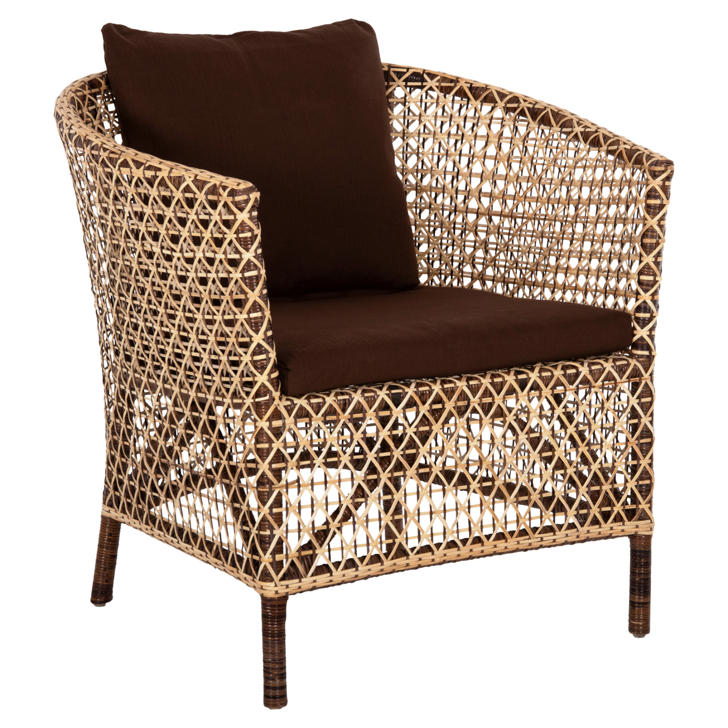 HM6111 ΠΟΛΥΘΡΟΝΑ ΕΞΩΤ.ΧΩΡΟΥ HM6111 SILMAR-RATTAN ΚΑΦΕ ΚΑΙ ΦΥΣΙΚΟ-ΜΑΞΙΛΑΡΙΑ ΚΑΦΕ 82x76x85Υεκ - Image 1