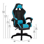 ΠΟΛΥΘΡΟΝΑ GAMING NYLA ΜΕ ΥΠΟΠΟΔΙΟ HM1132.08 ΣΕ ΧΡΩΜΑ ΜΑΥΡΟ-ΓΑΛΑΖΙΟ 68Χ66-100Χ122 ΕΚ - Image 2