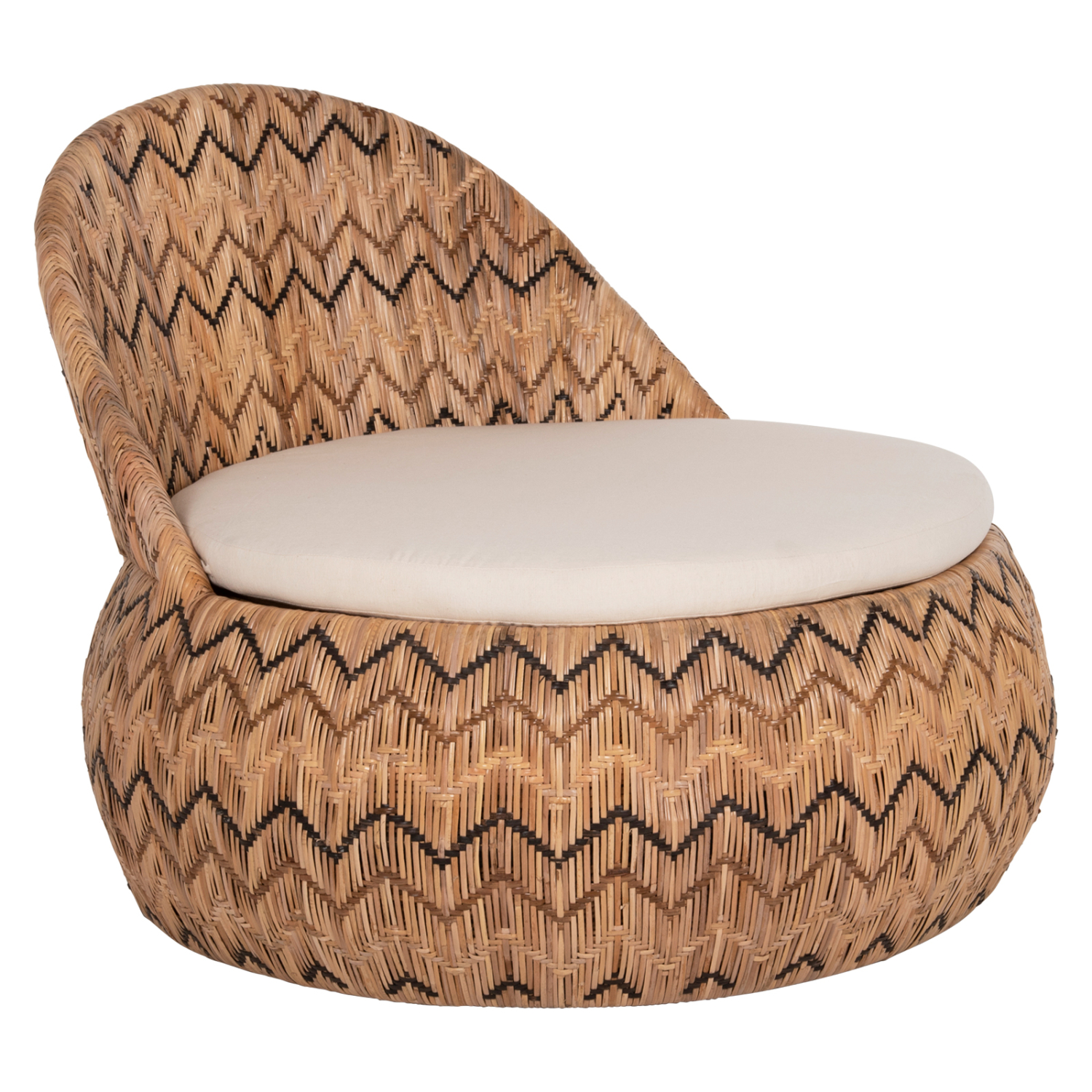 HM5992 ΠΟΛΥΘΡΟΝΑ ΣΤΡΟΓΓΥΛΗ LADLON HM5992 RATTAN ΦΥΣΙΚΟ-ΕΚΡΟΥ ΜΑΞΙΛΑΡΙ 97x97x76Υεκ. - Image 1