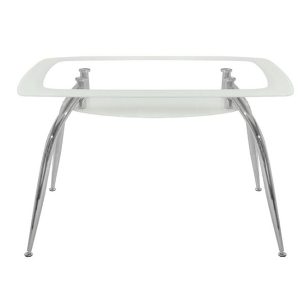 ΤΡΑΠΕΖΙ NORRIS 120Χ75Χ75ΕΚ HM0086.01 ΓΥΑΛΙΝΟ ΛΕΥΚΟ - Image 2