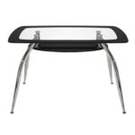 ΤΡΑΠΕΖΙ NORRIS 120Χ75Χ75ΕΚ HM0086.02 ΓΥΑΛΙΝΟ ΜΑΥΡΟ - Image 2