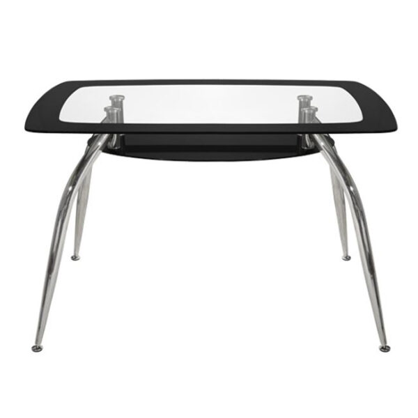 ΤΡΑΠΕΖΙ NORRIS 120Χ75Χ75ΕΚ HM0086.02 ΓΥΑΛΙΝΟ ΜΑΥΡΟ - Image 2