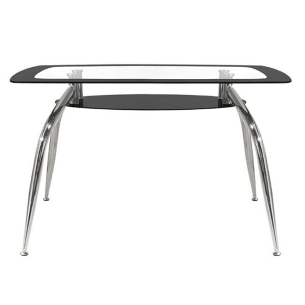 ΤΡΑΠΕΖΙ NORRIS 120Χ75Χ75ΕΚ HM0086.02 ΓΥΑΛΙΝΟ ΜΑΥΡΟ - Image 3