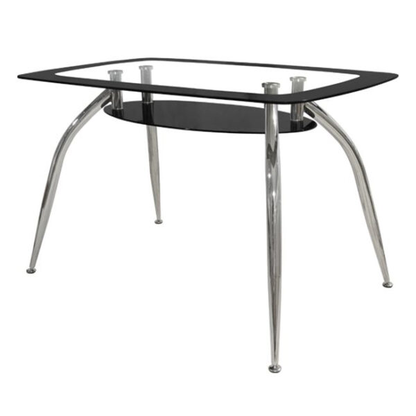 ΤΡΑΠΕΖΙ NORRIS 120Χ75Χ75ΕΚ HM0086.02 ΓΥΑΛΙΝΟ ΜΑΥΡΟ - Image 4