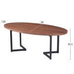 ΤΡΑΠΕΖΙ ΣΑΛΟΝΙΟΥ HM9468.02 MDF ME ΚΑΠΛΑΜΑ ΑΠΟ ΞΥΛΟ ΦΡΑΞΟΥ 120x60x45,5Yεκ. - Image 2
